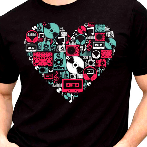 Music lover heart cuffie - lover,