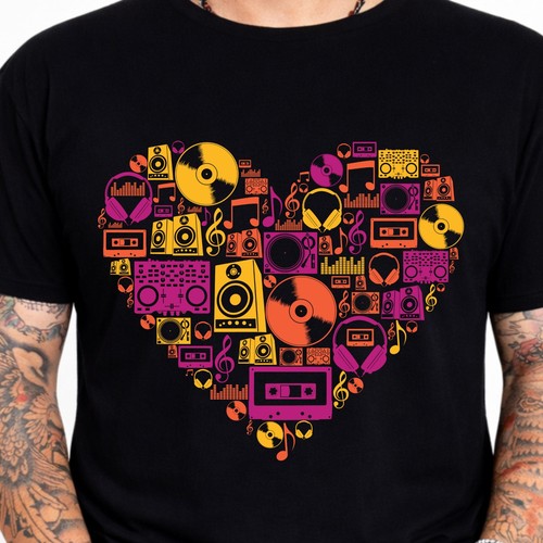 Music lover heart tee - lover,